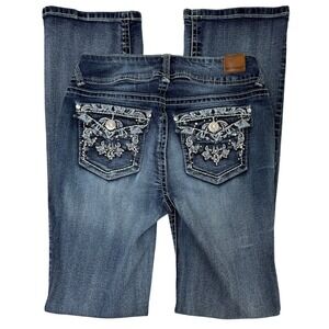 Wallflower Luscious Curvy Bootcut Jeans Womens 26 Juniors 3 Rhinestone Y2K Bling